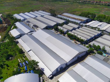 Endonezya 'nın doğusundaki Bandung bölgesindeki endüstriyel alanların bulanık arkaplan haritası. Odaklanma