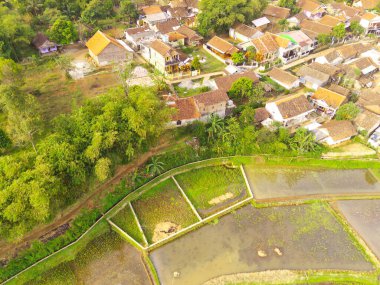Soyut Odaklanamayan Bulanık Arkaplan Havacılık Doğu Bandung - Endonezya 'da yoğun nüfuslu bir bölge. Odaklanma