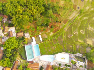 Soyut Odaklanamayan Bulanık Arkaplan Havacılık Doğu Bandung - Endonezya 'da yoğun nüfuslu bir bölge. Odaklanma