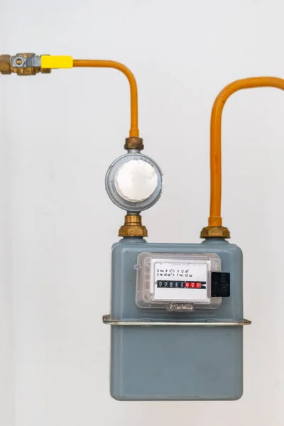 Gas Meter Equipment Measuring Resourse Consumption Saving Natural Gas Energy — Foto de Stock