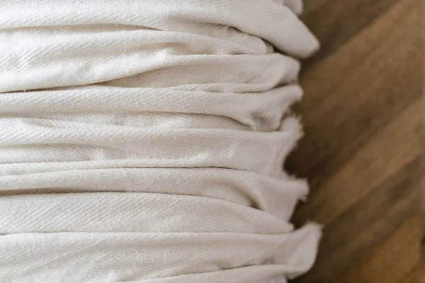 Cropped View Fresh Beige Blanket Textile Laundry Freshness Idea Time — ストック写真