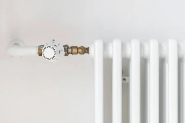 Close View Regulator Knob Heating Radiator Individual Adjustment Apartment Selective — Fotografia de Stock