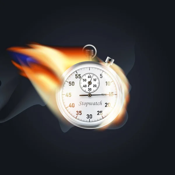 Chronomètre Est Feu Avec Flèche Illustration Vectorielle Vitesse Temps Action — Image vectorielle