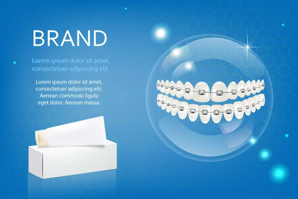 Webvector Publicité Dentifrice Blanchissant Concept Graphique Pour Votre Design Modèle — Image vectorielle