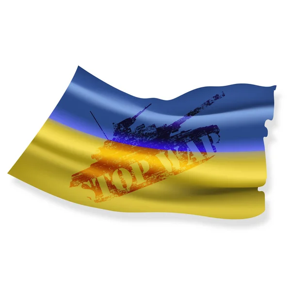 Ilustrasi perang penghentian bendera Ukraina Grafik Vektor