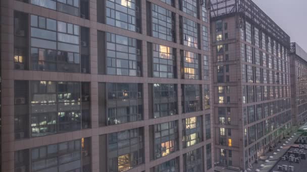 Many Office Buildings Lines Perspective Timelapse Vanishing Perspective Time Lapse — Stock Video