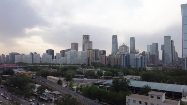 Downtown Beijing Distrito Central Negócios Timelapse Lapso Tempo Distrito Financeiro — Vídeo de Stock