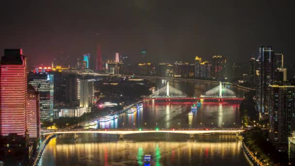 Дощовий Перехід Від Дня Ночі Міграція Річка Великому Метрополісі Від — стокове відео