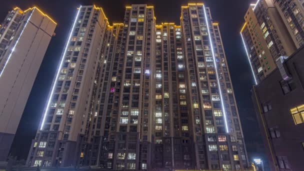 Evening Morning Timelapse Modern Tall Apartment Building Time Lapse Residential — Stock Video