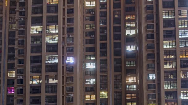 Primer Plano Noche Mañana Timelapse Edificio Apartamentos Altura Moderna Caducidad — Vídeos de Stock