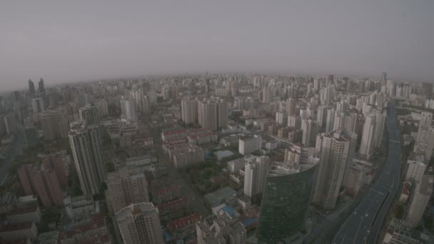 Ufuk Çizgisine Kadar Şangay Şehir Manzaralı Binalar Çin Göz Alabildiğine — Stok video