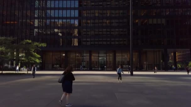 Close Establishing Shot Toronto Dominion Centre Downtown Toronto Skyscrapers Panning — Stockvideo