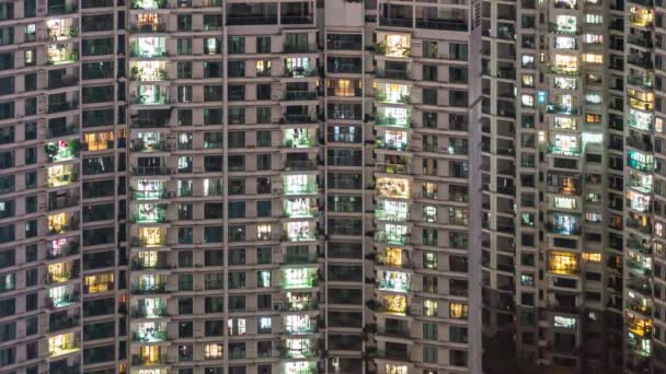 Many Rows Apartment Windows Time Lapse Timelapse Residential Flats Windows — Vídeo de Stock