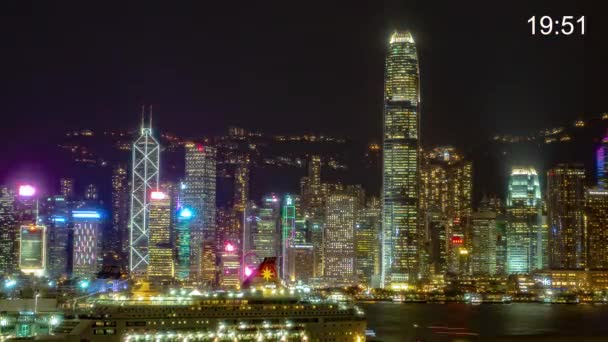 Dag Aan Dag Tijd Verstrijken Van Hong Kong Skyline Met — Stockvideo