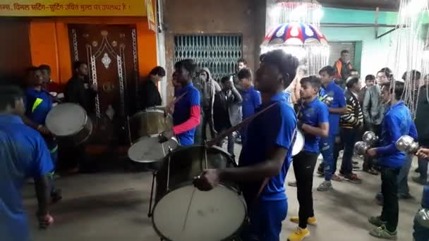 Jharkhand India Desember 2021 Band Musikal Tampil Barati Pada Acara — Stok Video