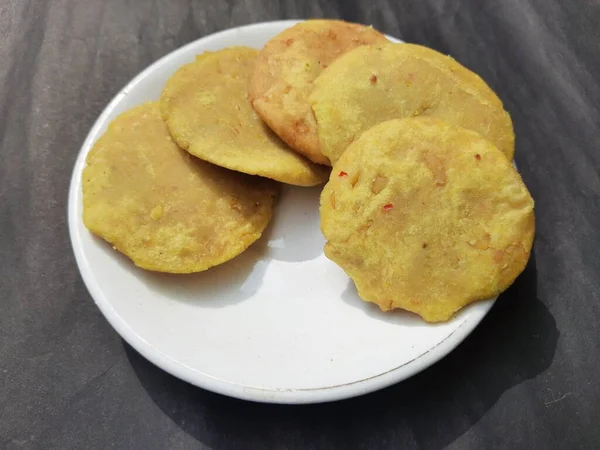 Traditionella Snacks Indien Det Görs Genom Att Blanda Gram Pulse — Stockfoto