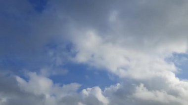 Blue sky and beautiful white cloud. Fluffy white clouds. Cloud time lapse video footage. Summer blue sky time lapse. Cloud time lapse.