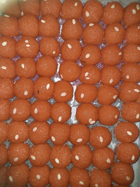 Indian Sweet Laddoo Auch Bekannt Als Bundi Laddu Bestehen Aus — Stockfoto