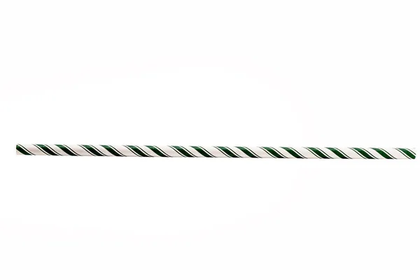 Paper Straw Isolated White Background Ecological Disposable Straw Plastic Material — Photo