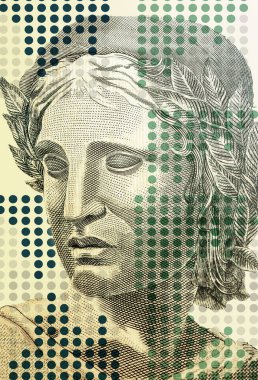 Brezilya para faturaları, Brezilya gerçek banknotları, banknot ayrıntıları, borsa görüntüsü para dokusu ve çizgiler yükseliş ve düşüşü, yatırım ya da kaybı gösteren