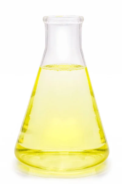 Erlenmeyer Met Natriumchloriet Chemische Verbinding Van Chemische Formule Naclo Gebruikt — Stockfoto