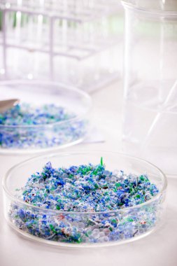 Petri kabında plastik ve mikro plastik izleri, laboratuvarda analiz edilip, çevresel sorunların incelenmesi