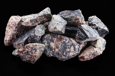 taş, kumtaşı, beton, taş, kireç taşı ya da granit, izole edilmiş siyah zemin