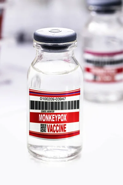 Ampullen Flacon Met Vaccin Tegen Apen Zeldzame Ziekte Farmaceutische Industrie — Stockfoto