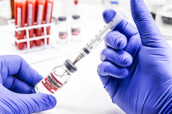 Ampollas Frascos Vacuna Contra Viruela Vacunación Contra Epidemia Espacio Para — Foto de Stock