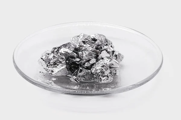 Plate Chromium Ore Industrial Use Ore Metallic Chemical Element Isolated — Fotografia de Stock