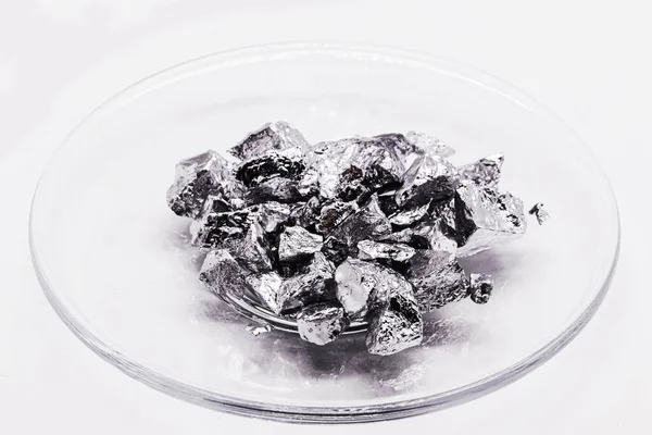 Plate Chromium Ore Industrial Use Ore Metallic Chemical Element Isolated — Fotografia de Stock