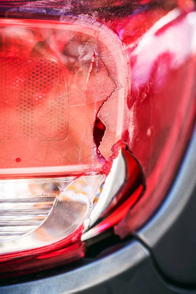 Damaged Automotive Vehicle Taillight Broken Car Headlight Minor Collision — Stock Photo, Image