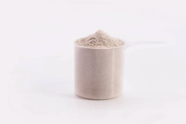 Empty Protein Powder Container Isolated On Stock Photo 266129924