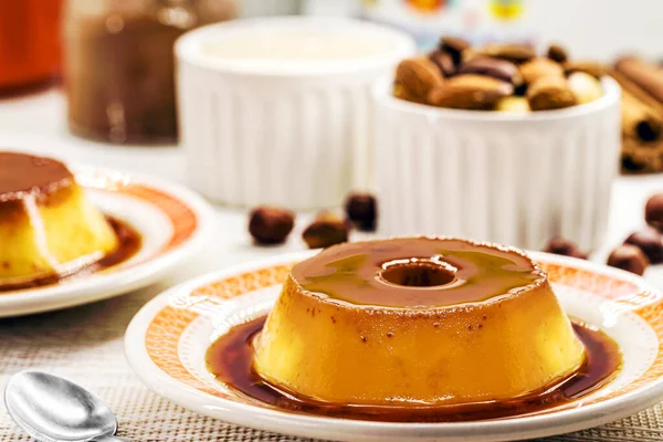 Vegan Pudding Made Almond Milk Chestnuts Egg Free Gluten Free — Photo