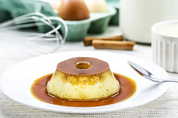 Dessert Condensed Milk Pudding Typical Brazilian Sweet Made Eggs Condensed — Photo