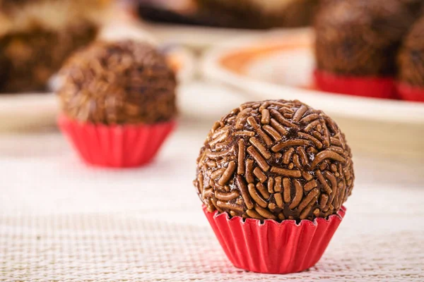 Homemade Candy Called Brigadeiro Traditional Brazilian Birthday Party Candy Made — Photo