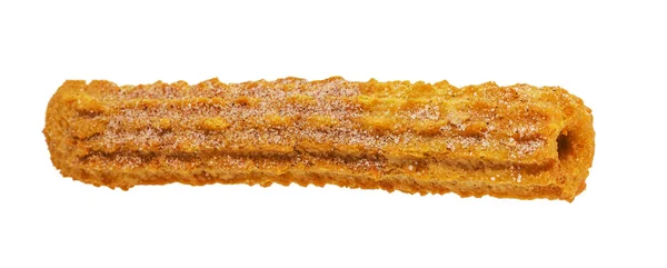 Churros Stekt Söt Med Granulerat Socker Isolerad Vit Bakgrund Copyspace — Stockfoto