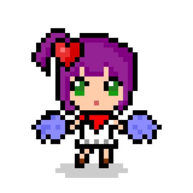 Amigo kızın pikseldeki görüntüsü. vektör illüstrasyonu