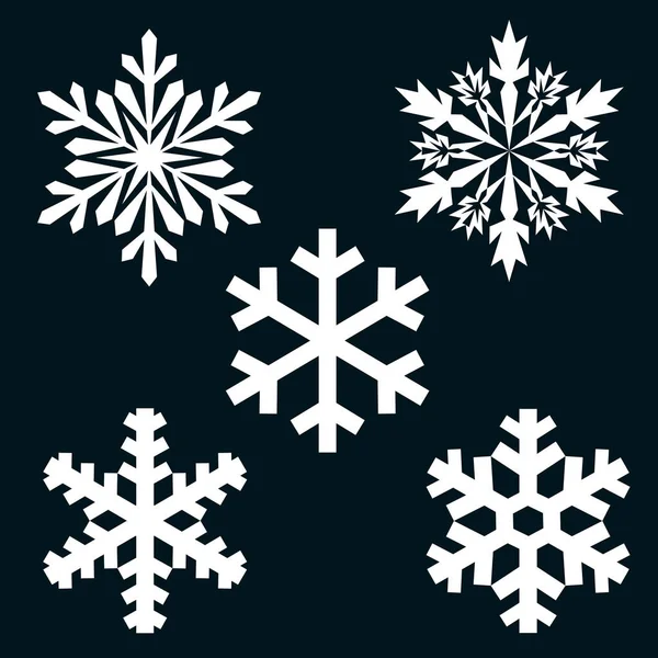 Icona Fiocco Neve Inverno Neve Natale Illustrazione Vettoriale — Vettoriale Stock