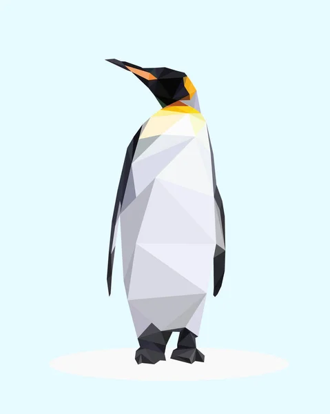 Imagem Poligonal Pinguins Ilustração Vetor Logotipo — Vetor de Stock