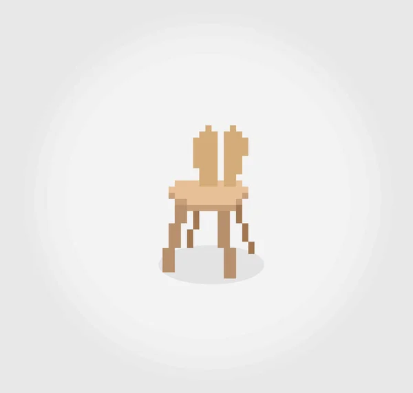 Bit Pixel Chair Shape Rabbit Ear Vector Illustration Game Assets - Stok Vektor