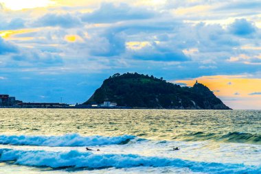 Getaria 'da gün batımı, Gipuzkoa, İspanya