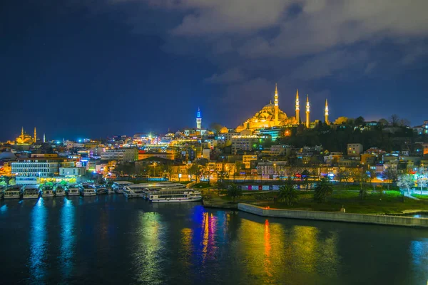 Istanbul City Night Turkey Immagine Stock