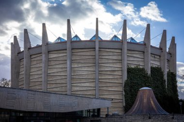 Wroclaw, Polonya - 23 Şubat 2022 - Raclawice Panorama Ulusal Müze Binası. 