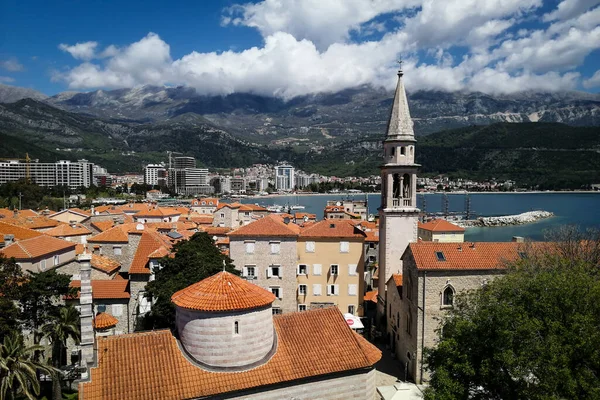 Budva Montenegro April 2022 Panorama Budva Old Town Viewed Medieval — Fotografia de Stock