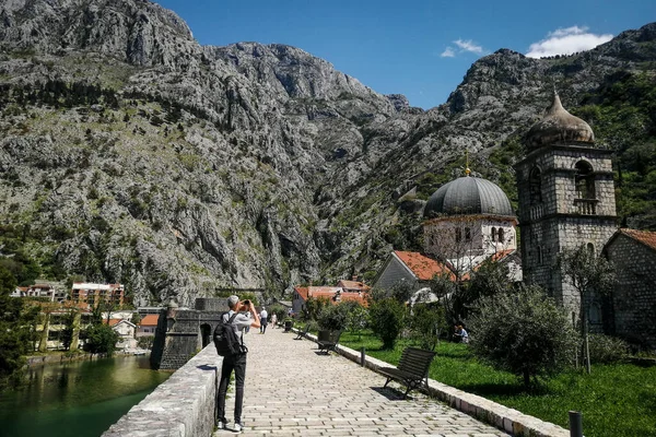 Kotor Montenegro April 2022 View Saint Nicolas Church Kotor Old — Fotografia de Stock