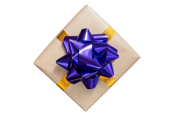 Isolated gift box with a large bow — Stock Photo, Image