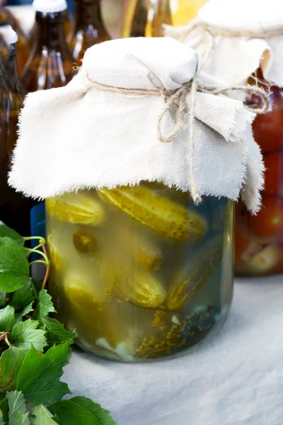 Pickles in a jar — Stock Photo, Image