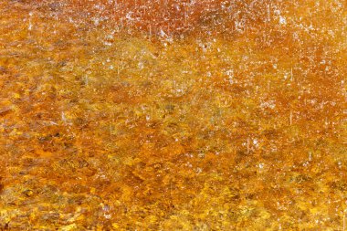 Rain splashing on water. Rainy background for the design. Brown. Selective focus, defocus