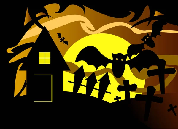 Ijesztő Halloween Háttér Vektor Tervezés Design Amely Ábrázolja Kísérteties Jellege — Stock Vector